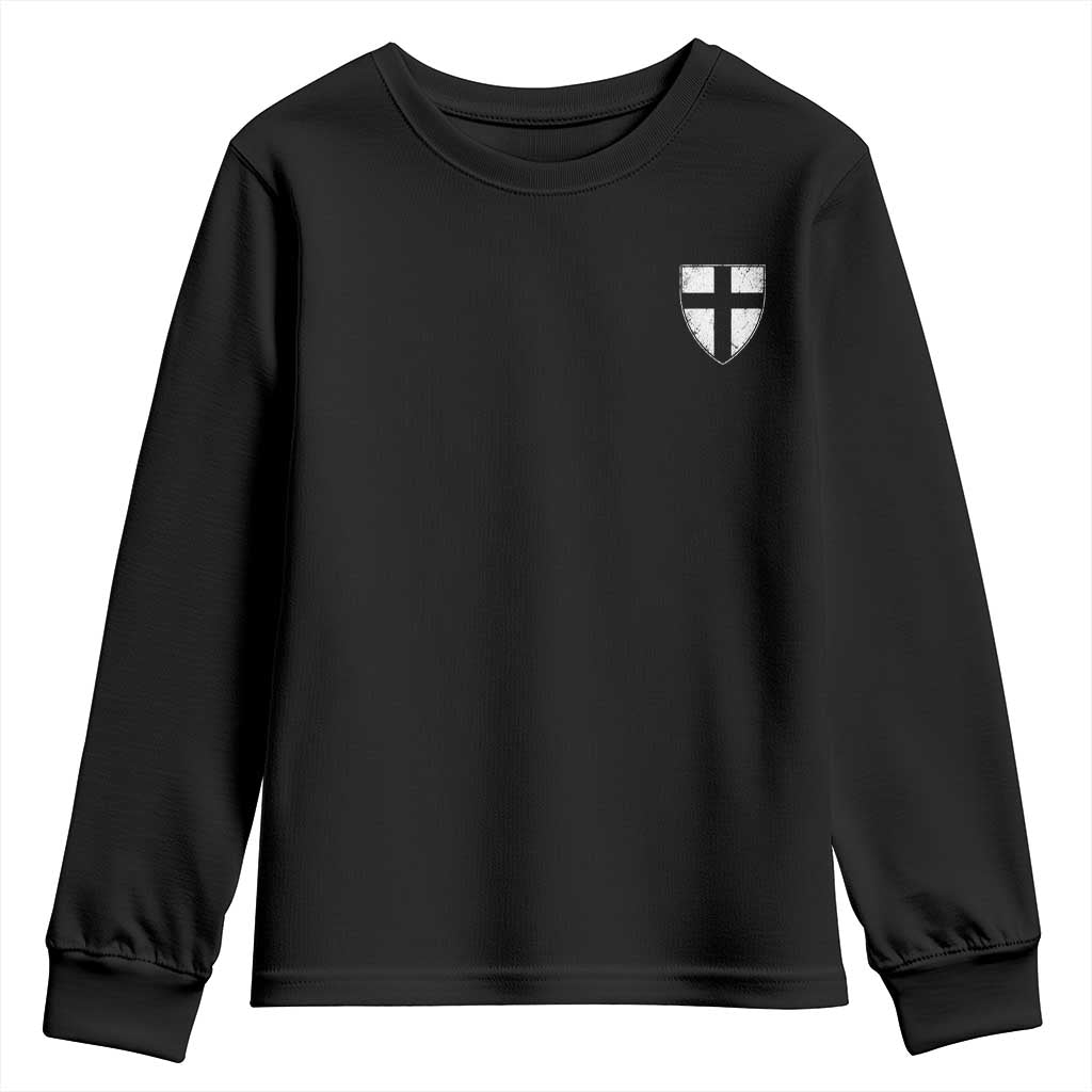 Teutonic Order Flag Cross Knight Insignia Arms Shield Youth Sweatshirt TS11 Black Print Your Wear