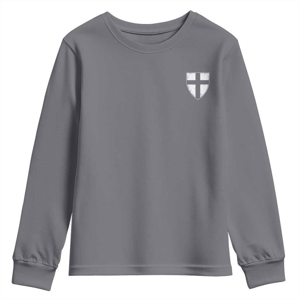 Teutonic Order Flag Cross Knight Insignia Arms Shield Youth Sweatshirt TS11 Charcoal Print Your Wear