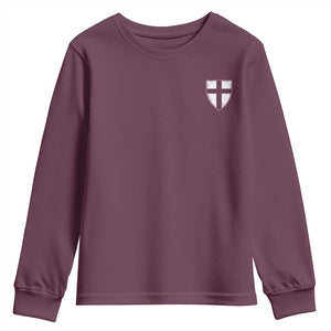 Teutonic Order Flag Cross Knight Insignia Arms Shield Youth Sweatshirt TS11 Maroon Print Your Wear