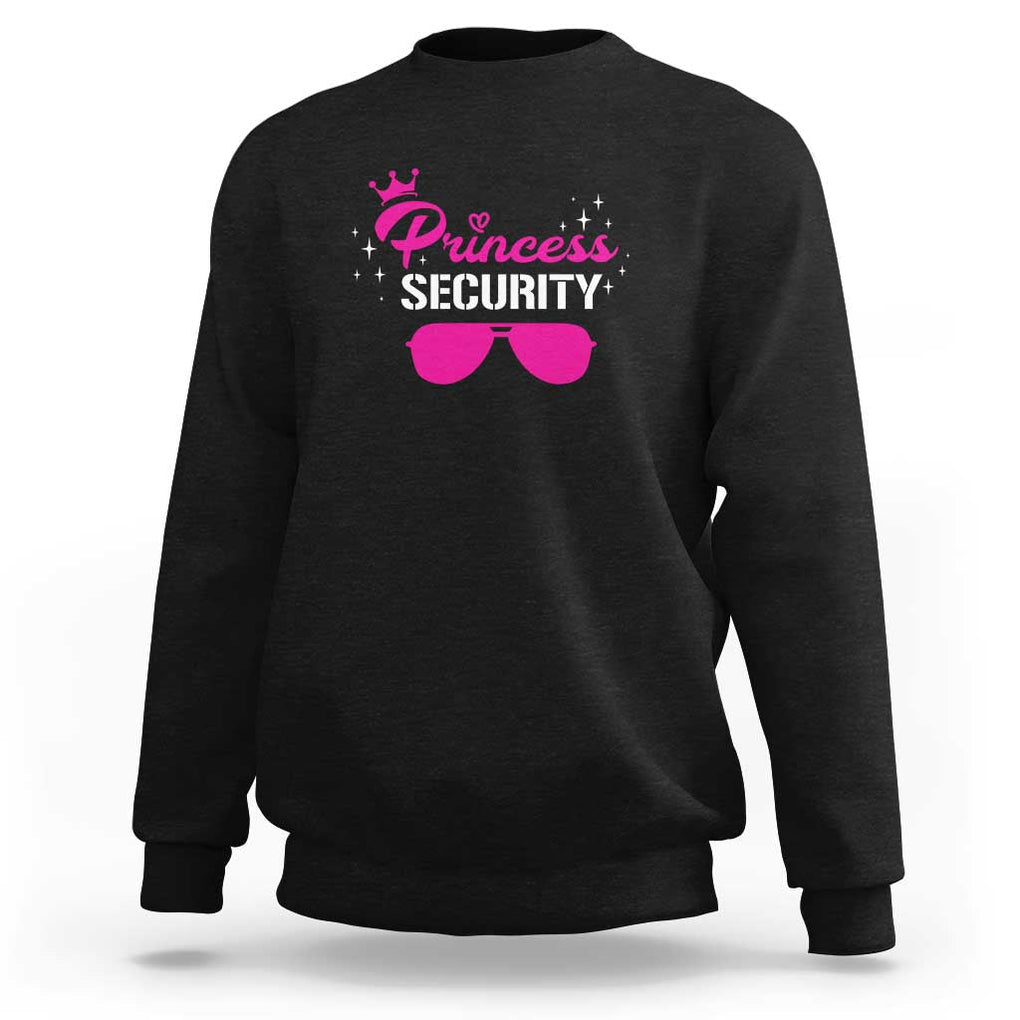 Halloween Dad Mom Sweatshirt Princess Security Pink Glasses Crown Star TS11 Black Print Your Wear