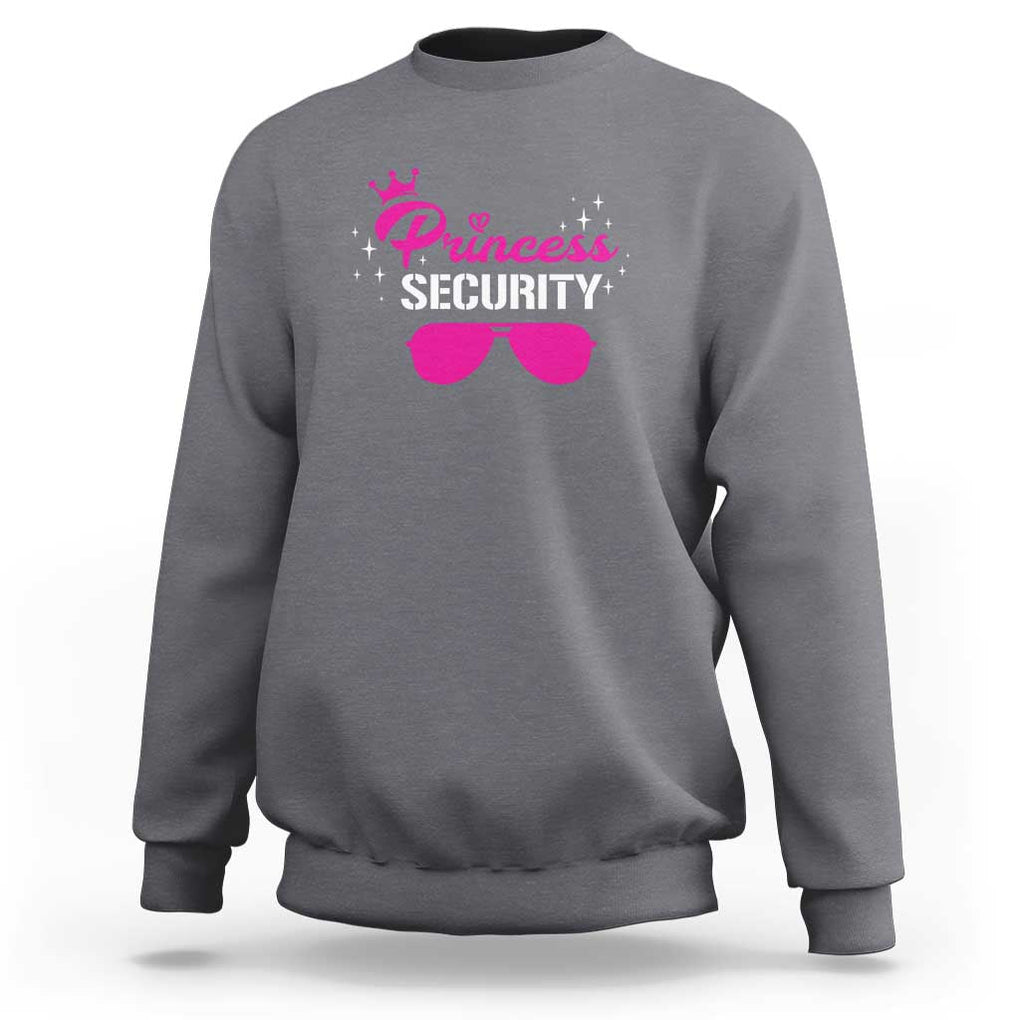 Halloween Dad Mom Sweatshirt Princess Security Pink Glasses Crown Star TS11 Charcoal Print Your Wear