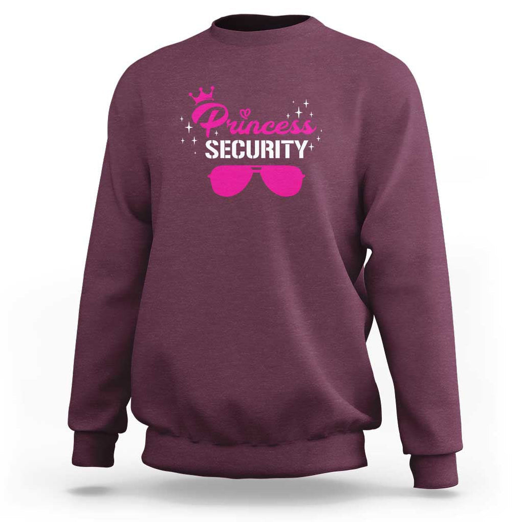 Halloween Dad Mom Sweatshirt Princess Security Pink Glasses Crown Star TS11 Maroon Print Your Wear