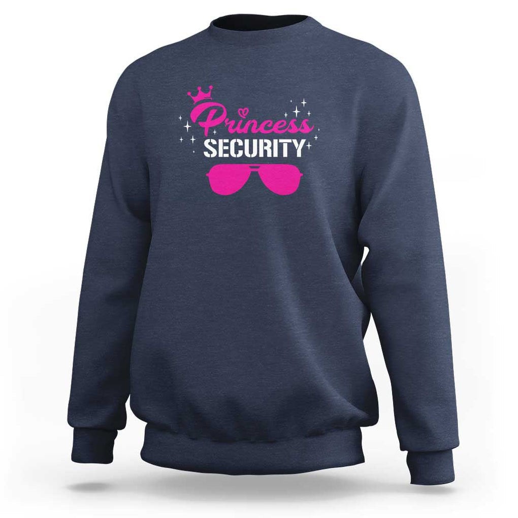 Halloween Dad Mom Sweatshirt Princess Security Pink Glasses Crown Star TS11 Navy Print Your Wear