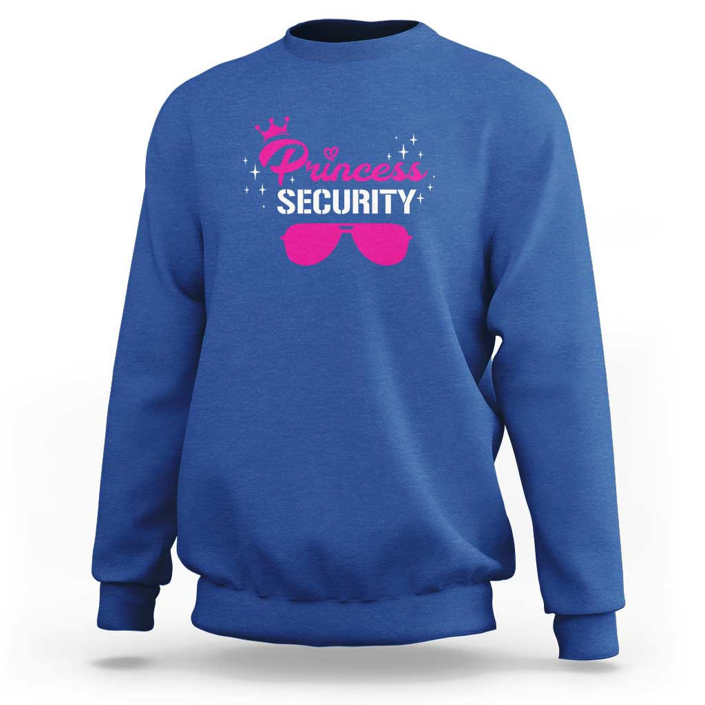 Halloween Dad Mom Sweatshirt Princess Security Pink Glasses Crown Star TS11 Royal Blue Print Your Wear