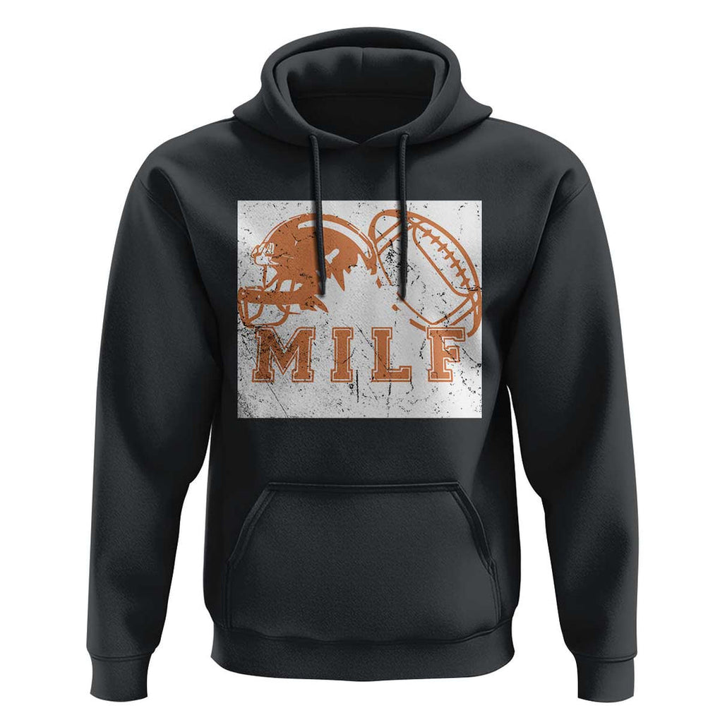 Funny American Football Hoodie MILF Man I Love Footbal Maple Leaf Vintage Footbal Helmet TS11 Black Print Your Wear
