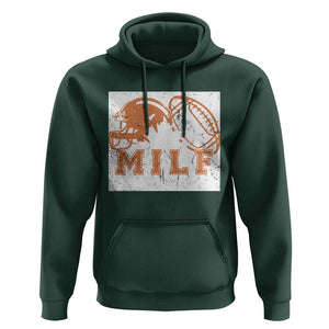 Funny American Football Hoodie MILF Man I Love Footbal Maple Leaf Vintage Footbal Helmet TS11 Dark Forest Green Print Your Wear