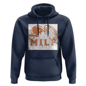 Funny American Football Hoodie MILF Man I Love Footbal Maple Leaf Vintage Footbal Helmet TS11 Navy Print Your Wear