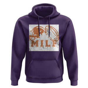 Funny American Football Hoodie MILF Man I Love Footbal Maple Leaf Vintage Footbal Helmet TS11 Purple Print Your Wear
