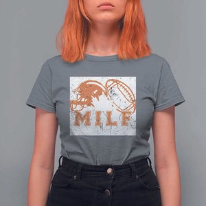 Funny American Football T Shirt For Women MILF Man I Love Footbal Maple Leaf Vintage Footbal Helmet TS11 Charcoal Print Your Wear