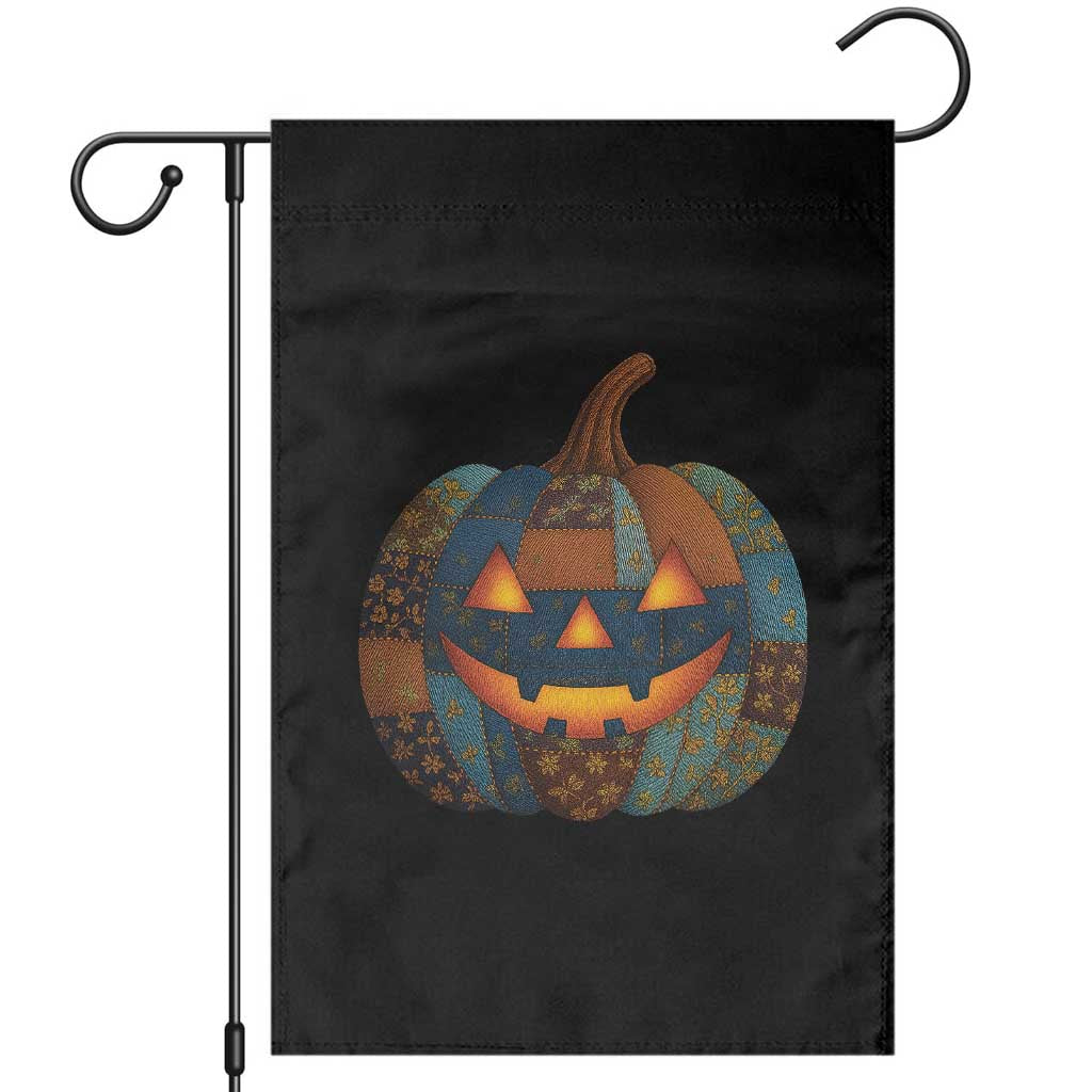 Halloween Blue Denim Patchwork Spooky Pumpkin Garden Flag TS11 Black Print Your Wear