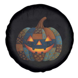 Halloween Blue Denim Patchwork Spooky Pumpkin Spare Tire Cover TS11 Print Your Wear