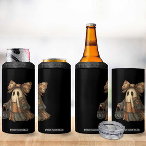 Halloween Vintage Denim Patchwork Spooky Ghost Coquette 4 in 1 Can Cooler Tumbler TS11 Print Your Wear
