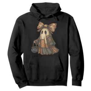 Halloween Vintage Denim Patchwork Spooky Ghost Coquette Hoodie TS11 Black Print Your Wear