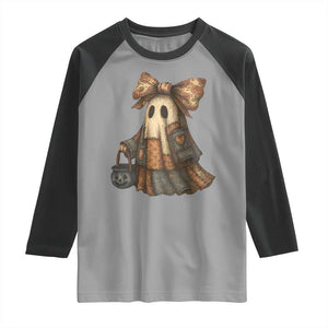 Halloween Vintage Denim Patchwork Spooky Ghost Coquette Raglan Shirt TS11 Sport Gray Black Print Your Wear