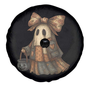 Halloween Vintage Denim Patchwork Spooky Ghost Coquette Spare Tire Cover TS11 Print Your Wear