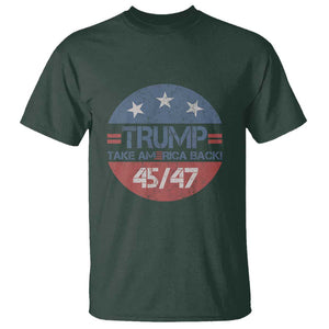 Trump Supporter T Shirt Take America Back Vintage American Flag Vote For Trump TS11 Dark Forest Green Print Your Wear