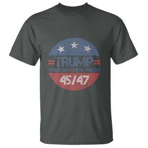 Trump Supporter T Shirt Take America Back Vintage American Flag Vote For Trump TS11 Dark Heather Print Your Wear