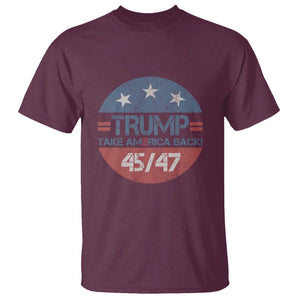 Trump Supporter T Shirt Take America Back Vintage American Flag Vote For Trump TS11 Maroon Print Your Wear
