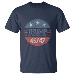 Trump Supporter T Shirt Take America Back Vintage American Flag Vote For Trump TS11 Navy Print Your Wear