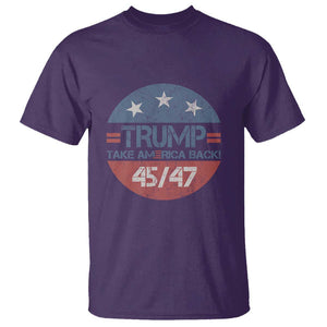 Trump Supporter T Shirt Take America Back Vintage American Flag Vote For Trump TS11 Purple Print Your Wear