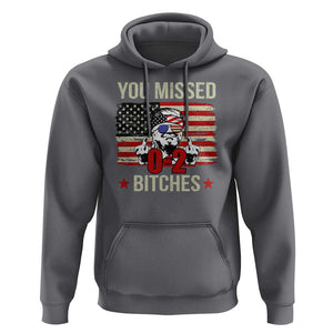 Trump Support Hoodie You Missed Bitches 0 2 Score American Flag Sunglasses TS11 Charcoal Print Your Wear