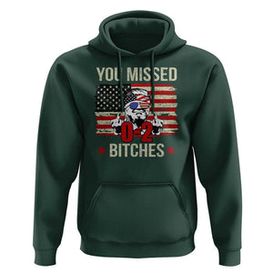 Trump Support Hoodie You Missed Bitches 0 2 Score American Flag Sunglasses TS11 Dark Forest Green Print Your Wear