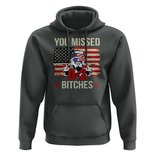 Trump Support Hoodie You Missed Bitches 0 2 Score American Flag Sunglasses TS11 Dark Heather Print Your Wear