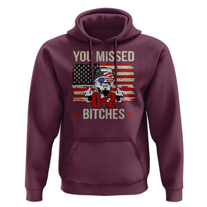 Trump Support Hoodie You Missed Bitches 0 2 Score American Flag Sunglasses TS11 Maroon Print Your Wear