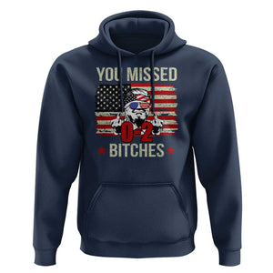 Trump Support Hoodie You Missed Bitches 0 2 Score American Flag Sunglasses TS11 Navy Print Your Wear