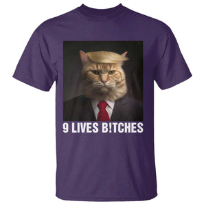 Funny Trump Supporter T Shirt 9 Lives Bitches Cat Trump Blond Hair You Missed TS11 Purple Print Your Wear