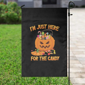 Funny Halloween Garden Flag I'm Just here For The Candy Pumpkin Candy Trick Or Treat TS11 Print Your Wear