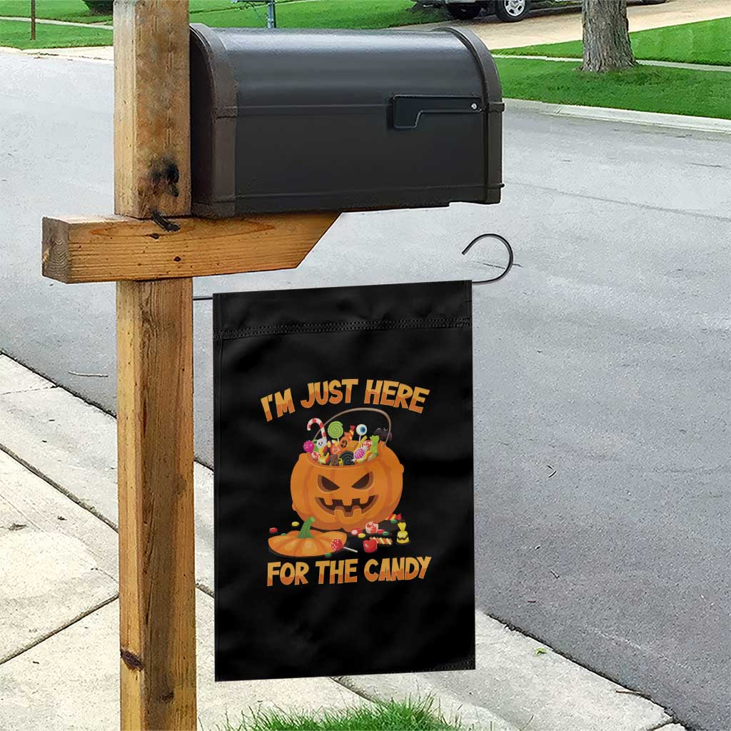 Funny Halloween Garden Flag I'm Just here For The Candy Pumpkin Candy Trick Or Treat TS11 Print Your Wear