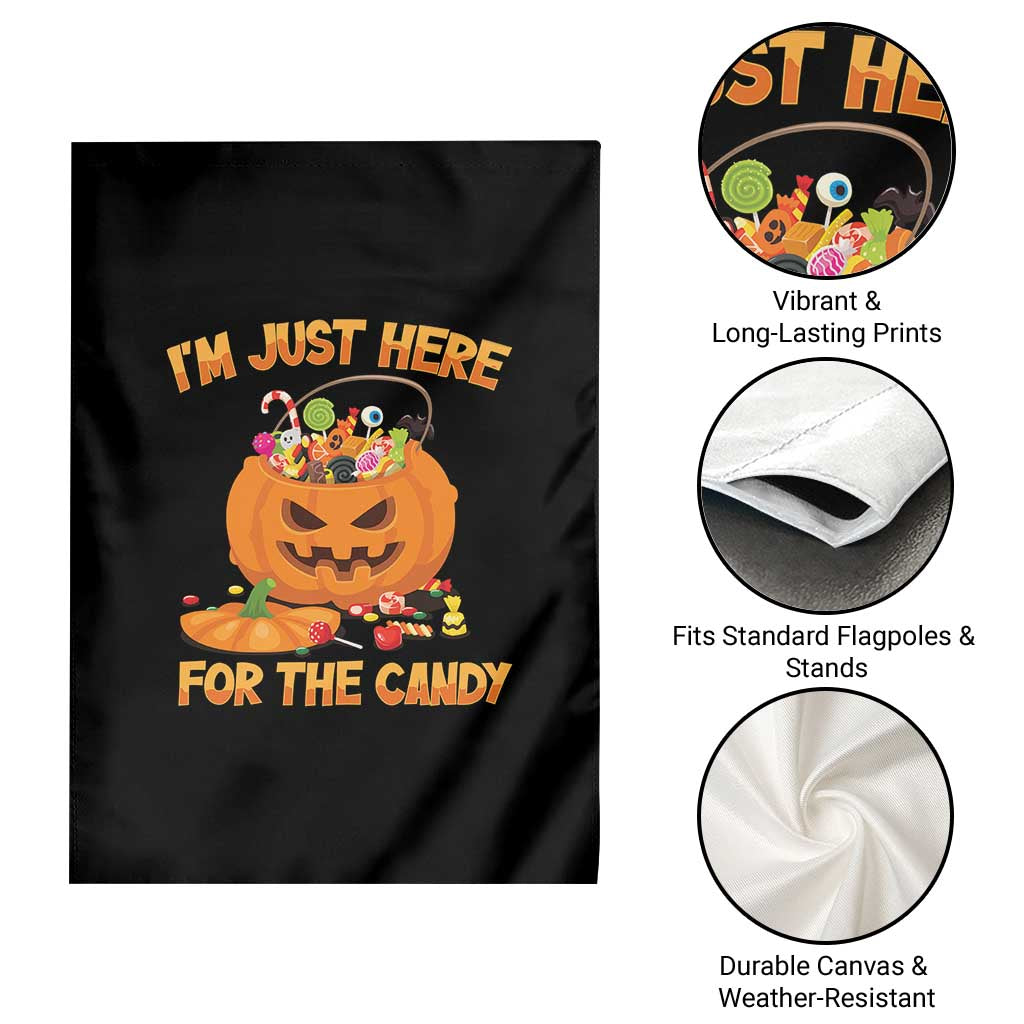 Funny Halloween Garden Flag I'm Just here For The Candy Pumpkin Candy Trick Or Treat TS11 Print Your Wear
