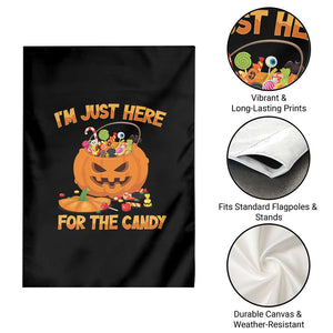Funny Halloween Garden Flag I'm Just here For The Candy Pumpkin Candy Trick Or Treat TS11 Print Your Wear