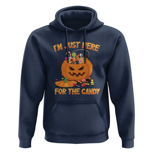 Funny Halloween Hoodie I'm Just here For The Candy Pumpkin Candy Trick Or Treat TS11 Navy Print Your Wear