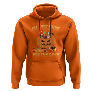 Funny Halloween Hoodie I'm Just here For The Candy Pumpkin Candy Trick Or Treat TS11 Orange Print Your Wear