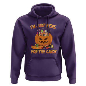 Funny Halloween Hoodie I'm Just here For The Candy Pumpkin Candy Trick Or Treat TS11 Purple Print Your Wear