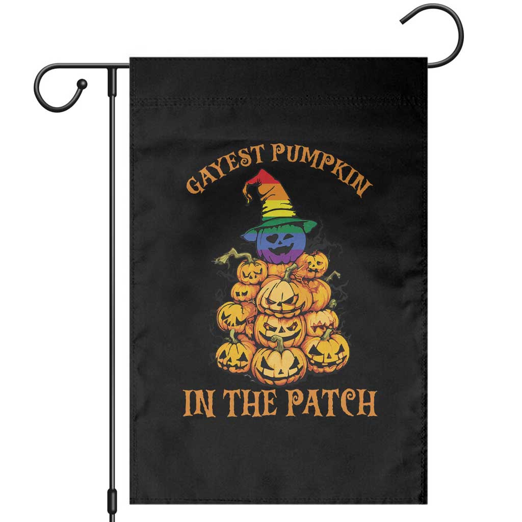 Funny Halloween LGBT Garden Flag Gayest Pumpkin In The Patch Rainbow Flag TS11 Black Print Your Wear