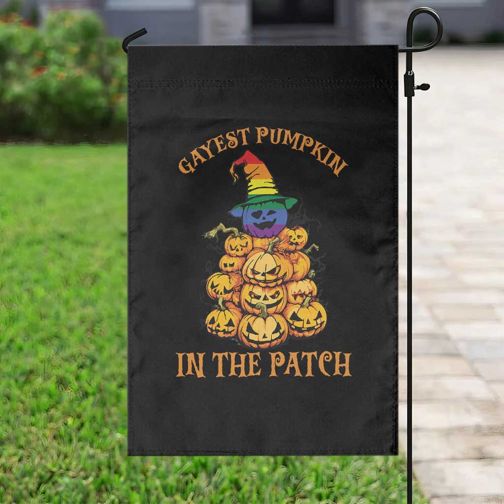 Funny Halloween LGBT Garden Flag Gayest Pumpkin In The Patch Rainbow Flag TS11 Print Your Wear