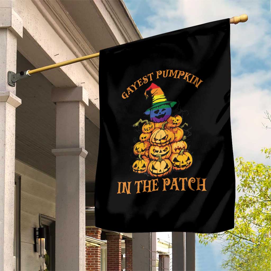 Funny Halloween LGBT Garden Flag Gayest Pumpkin In The Patch Rainbow Flag TS11 Print Your Wear