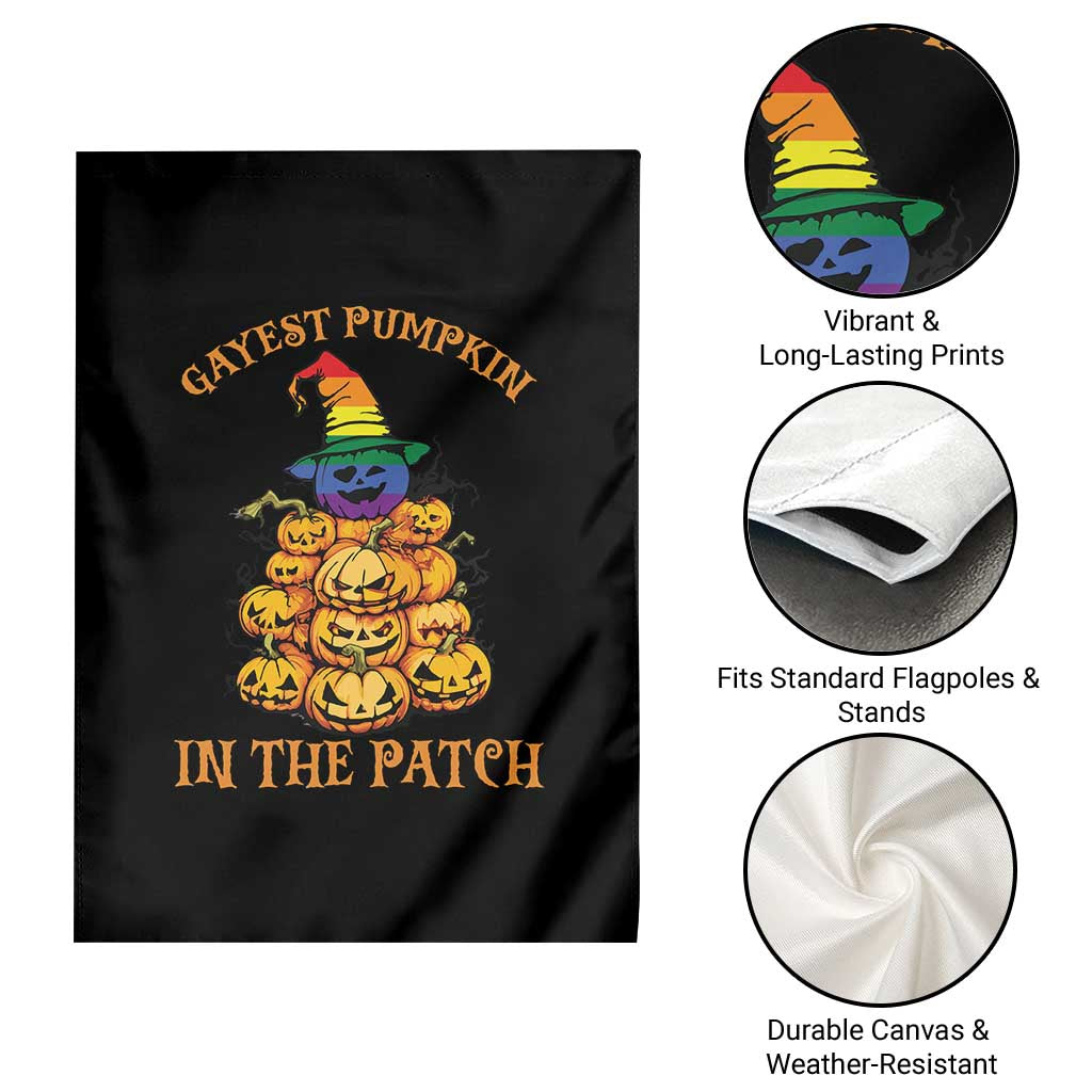 Funny Halloween LGBT Garden Flag Gayest Pumpkin In The Patch Rainbow Flag TS11 Print Your Wear