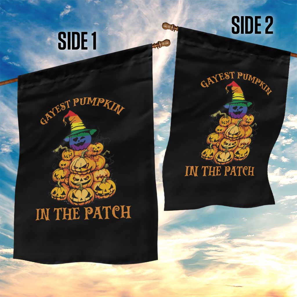 Funny Halloween LGBT Garden Flag Gayest Pumpkin In The Patch Rainbow Flag TS11 Print Your Wear
