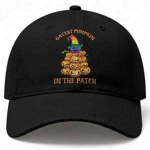 Funny Halloween LGBT Baseball Cap Gayest Pumpkin In The Patch Rainbow Flag TS11 Print Your Wear