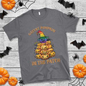 Funny Halloween LGBT T Shirt Gayest Pumpkin In The Patch Rainbow Flag TS11 Charcoal Print Your Wear