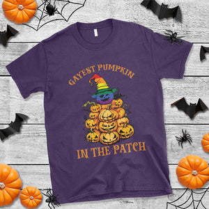 Funny Halloween LGBT T Shirt Gayest Pumpkin In The Patch Rainbow Flag TS11 Purple Print Your Wear