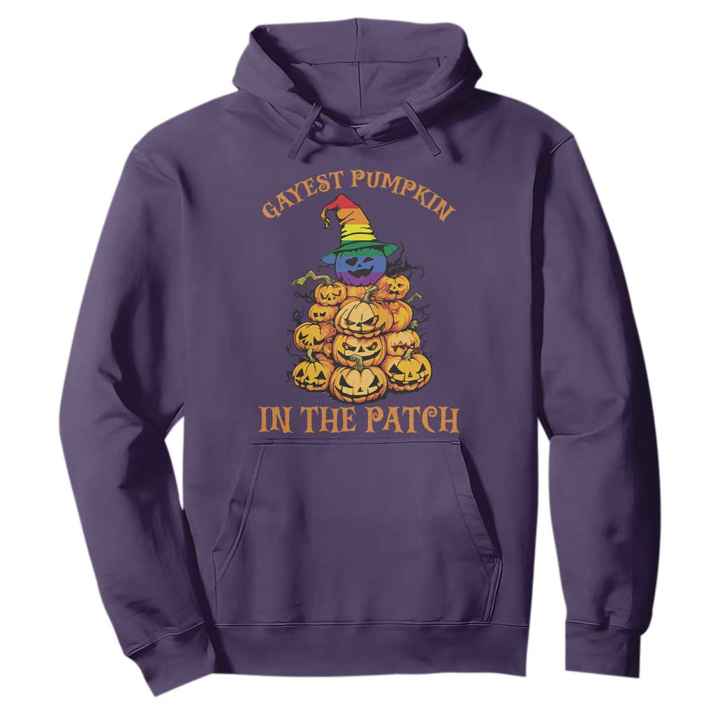 Funny Halloween LGBT Hoodie Gayest Pumpkin In The Patch Rainbow Flag TS11 Purple Print Your Wear