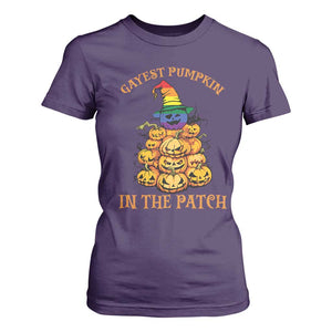 Funny Halloween LGBT T Shirt For Women Gayest Pumpkin In The Patch Rainbow Flag TS11 Purple Print Your Wear