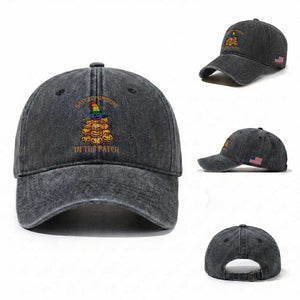 Funny Halloween LGBT Washed Cotton Baseball Cap Gayest Pumpkin In The Patch Rainbow Flag TS11 Washed Cap Universal Fit Dark Gray Print Your Wear