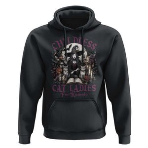 Harris Supporter Hoodie Childless Cat Ladies For Kamala Mysterious Witch Cats Flower TS11 Black Print Your Wear