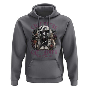 Harris Supporter Hoodie Childless Cat Ladies For Kamala Mysterious Witch Cats Flower TS11 Charcoal Print Your Wear